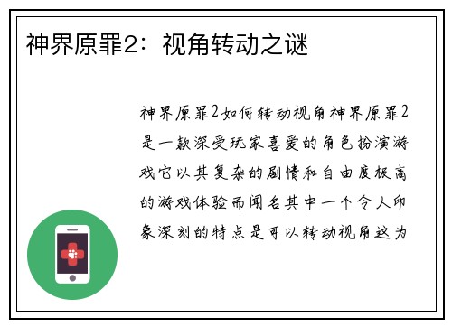 神界原罪2：视角转动之谜